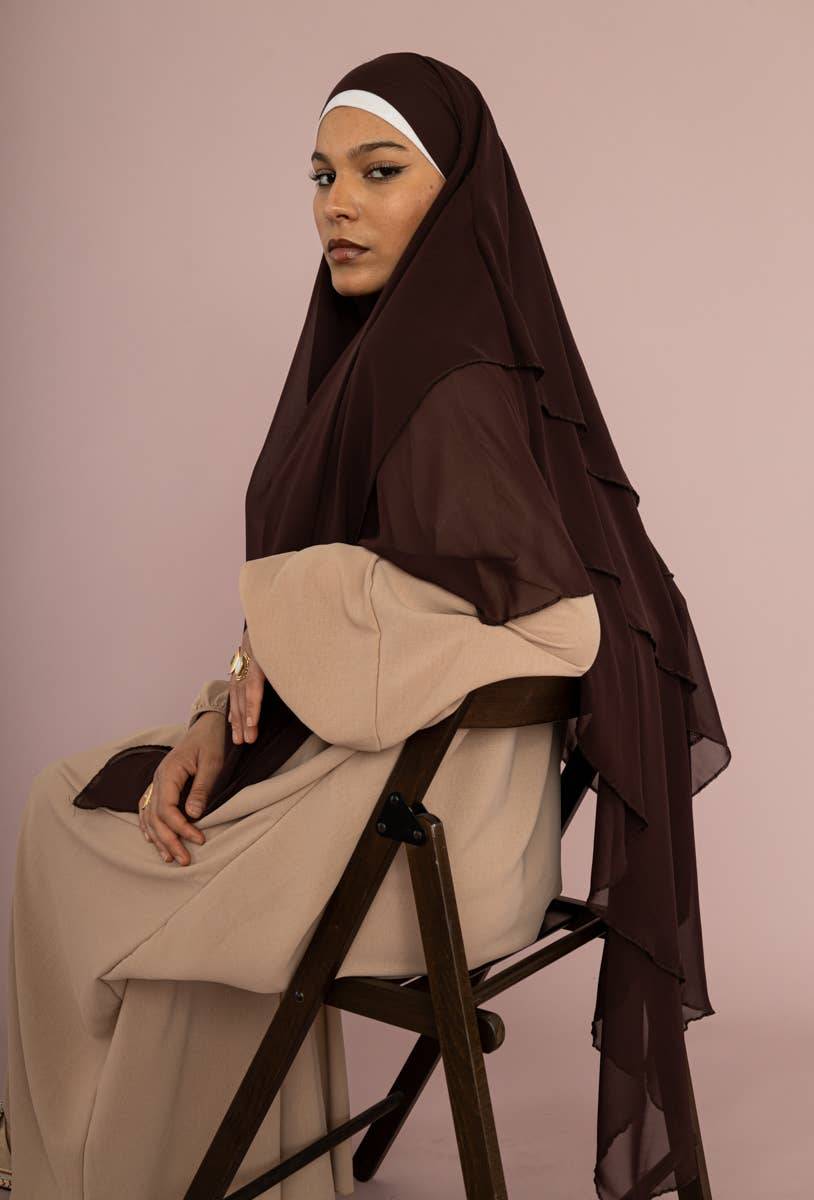 Khimar long en mousseline